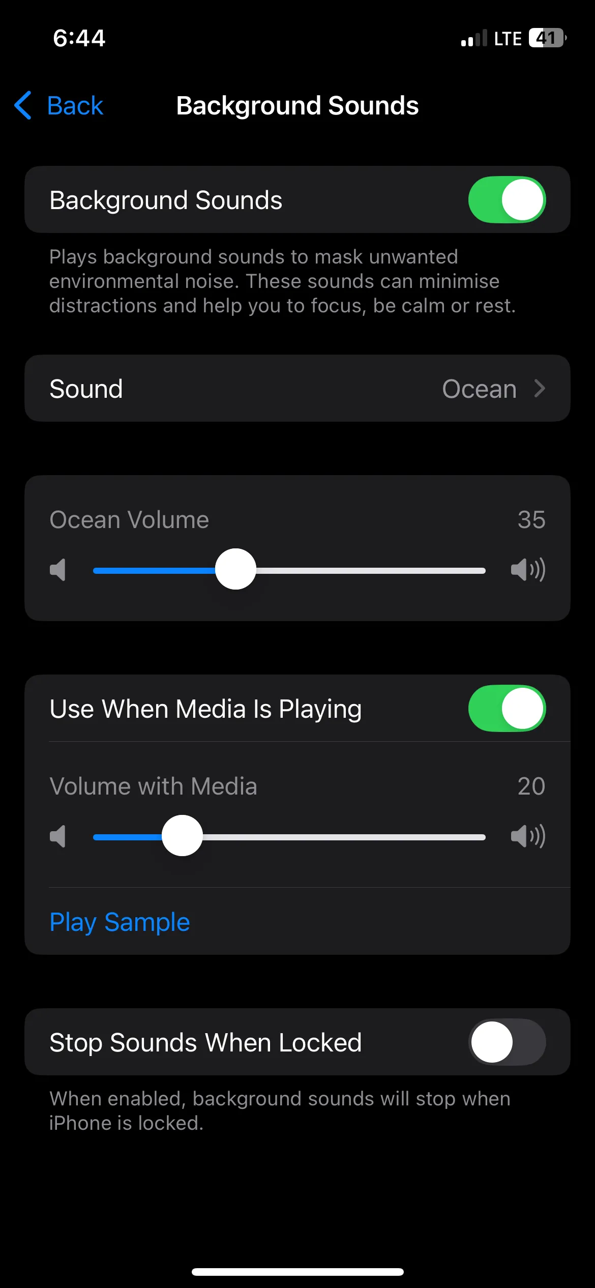 Âm thanh nền đã được thay đổi thành sóng biển trên iPhone