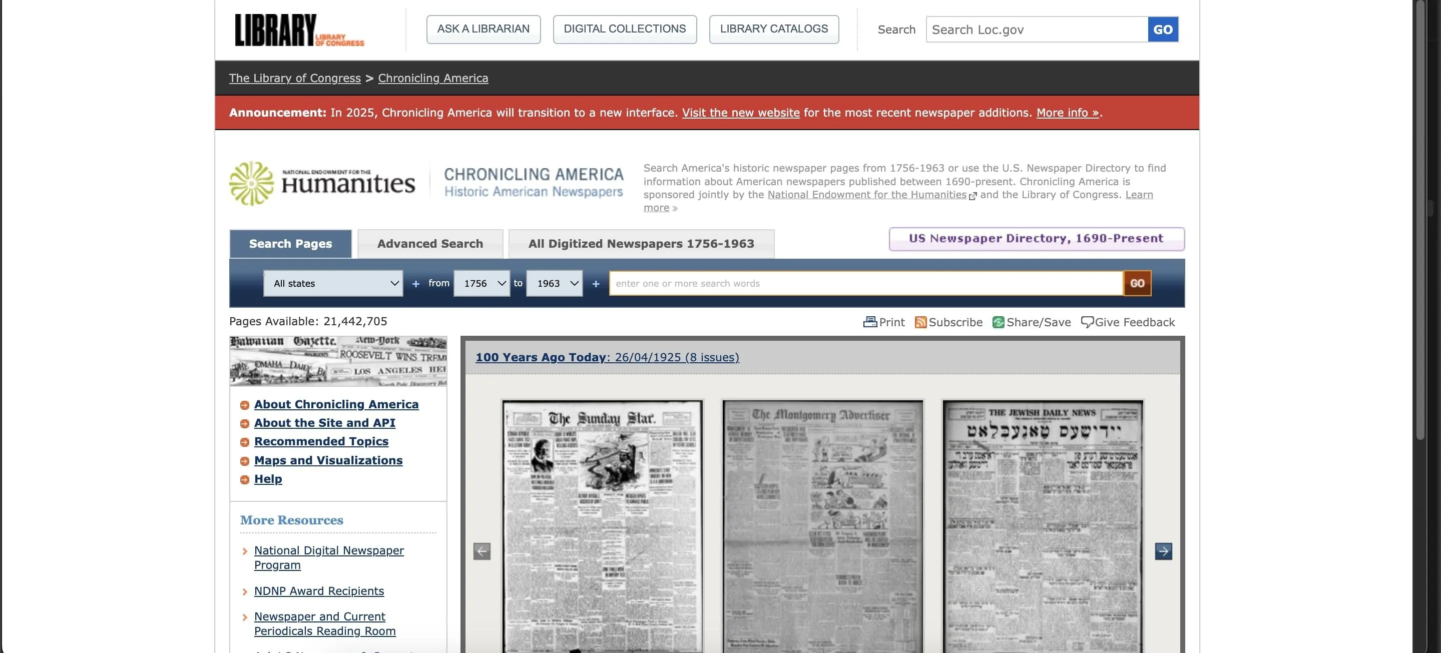 Ảnh chụp màn hình trang web Chronicling America, minh họa cách thông tin cá nhân có thể bị khai thác từ các tài liệu công khai trực tuyến.