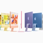 Ảnh render iMac 2024 với các tùy chọn màu sắc đa dạng