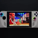 ASUS ROG Ally hiển thị game Super Street Fighter II đang chạy qua trình giả lập RetroArch