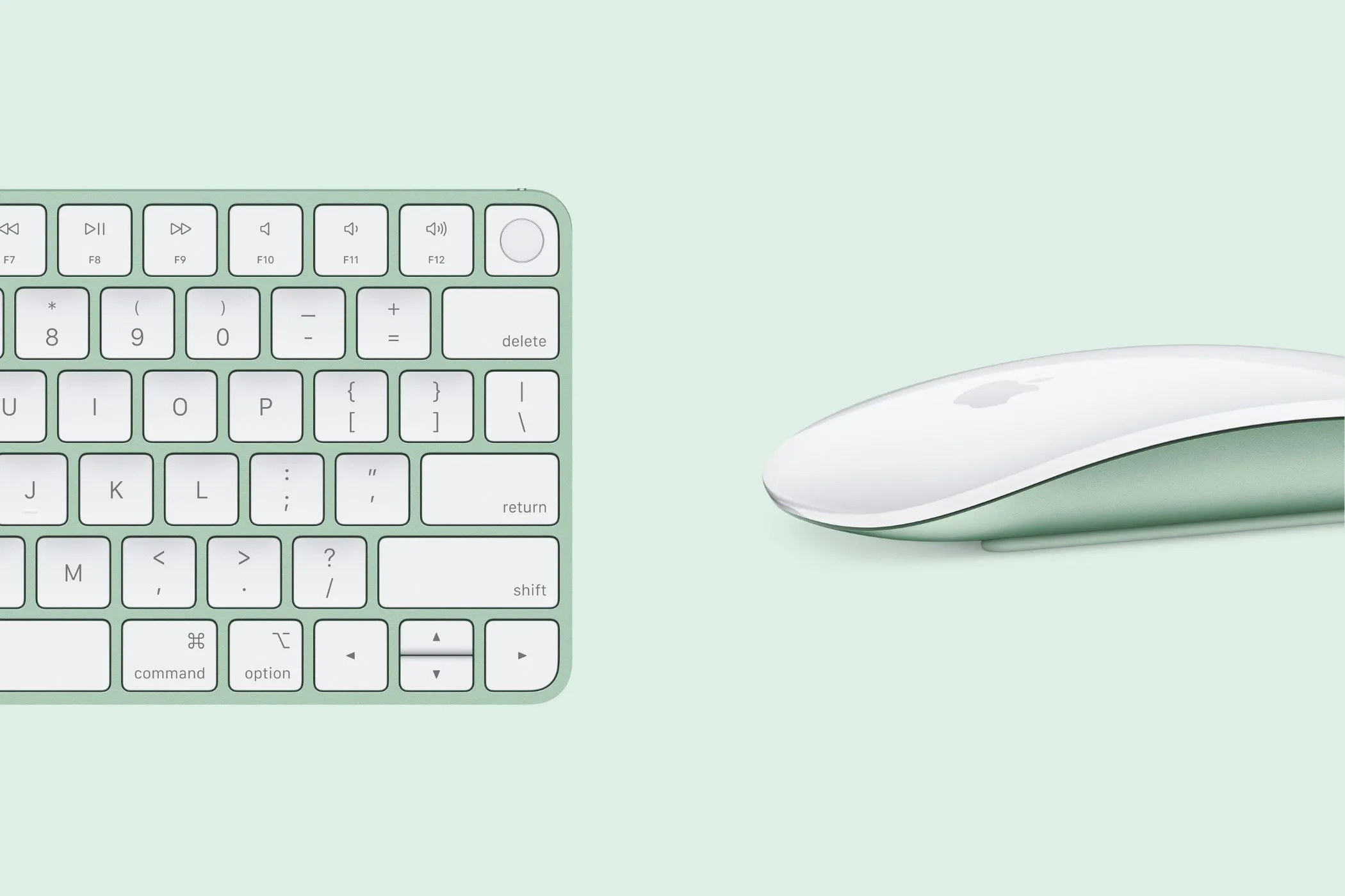 Bàn phím Magic Keyboard và chuột Magic Mouse màu xanh lá cây mới, phụ kiện cao cấp đi kèm iMac