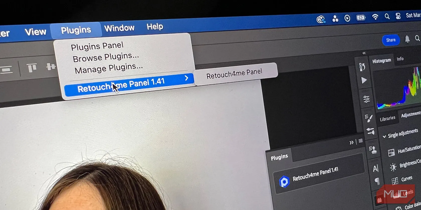 Bảng điều khiển Plugins trong Adobe Photoshop, nơi người dùng có thể quản lý và thêm các tiện ích mở rộng.