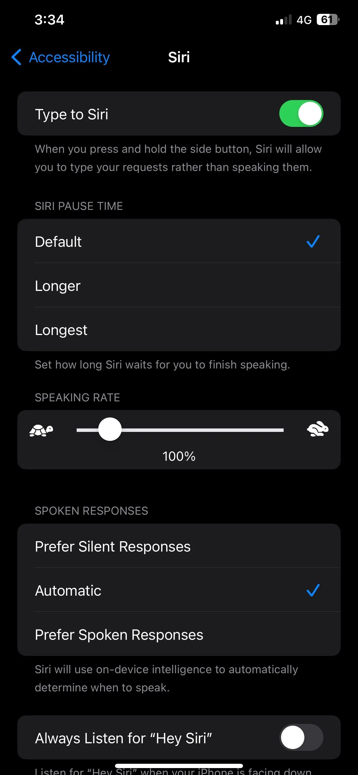 Bật tùy chọn Gõ để ra lệnh Siri (Type to Siri) trong cài đặt trợ năng