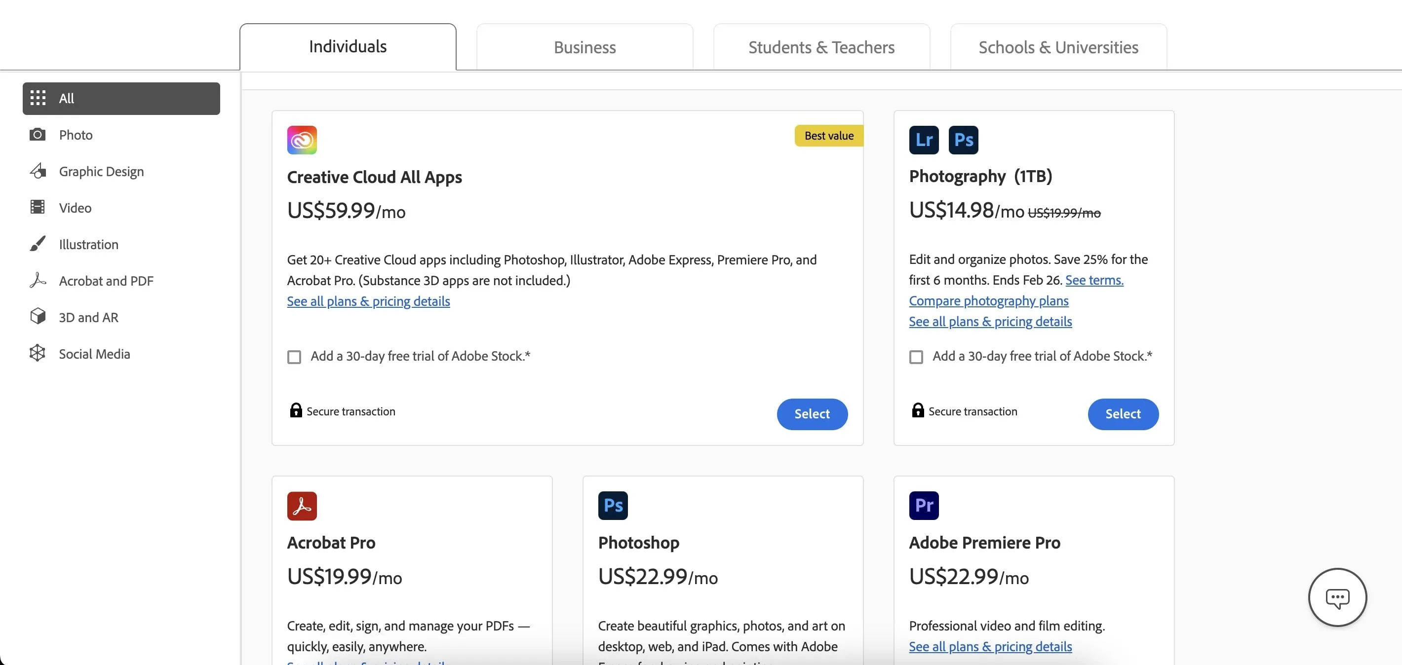 Các biểu tượng ứng dụng Adobe Creative Cloud, đại diện cho mô hình dịch vụ đăng ký phần mềm chuyên nghiệp