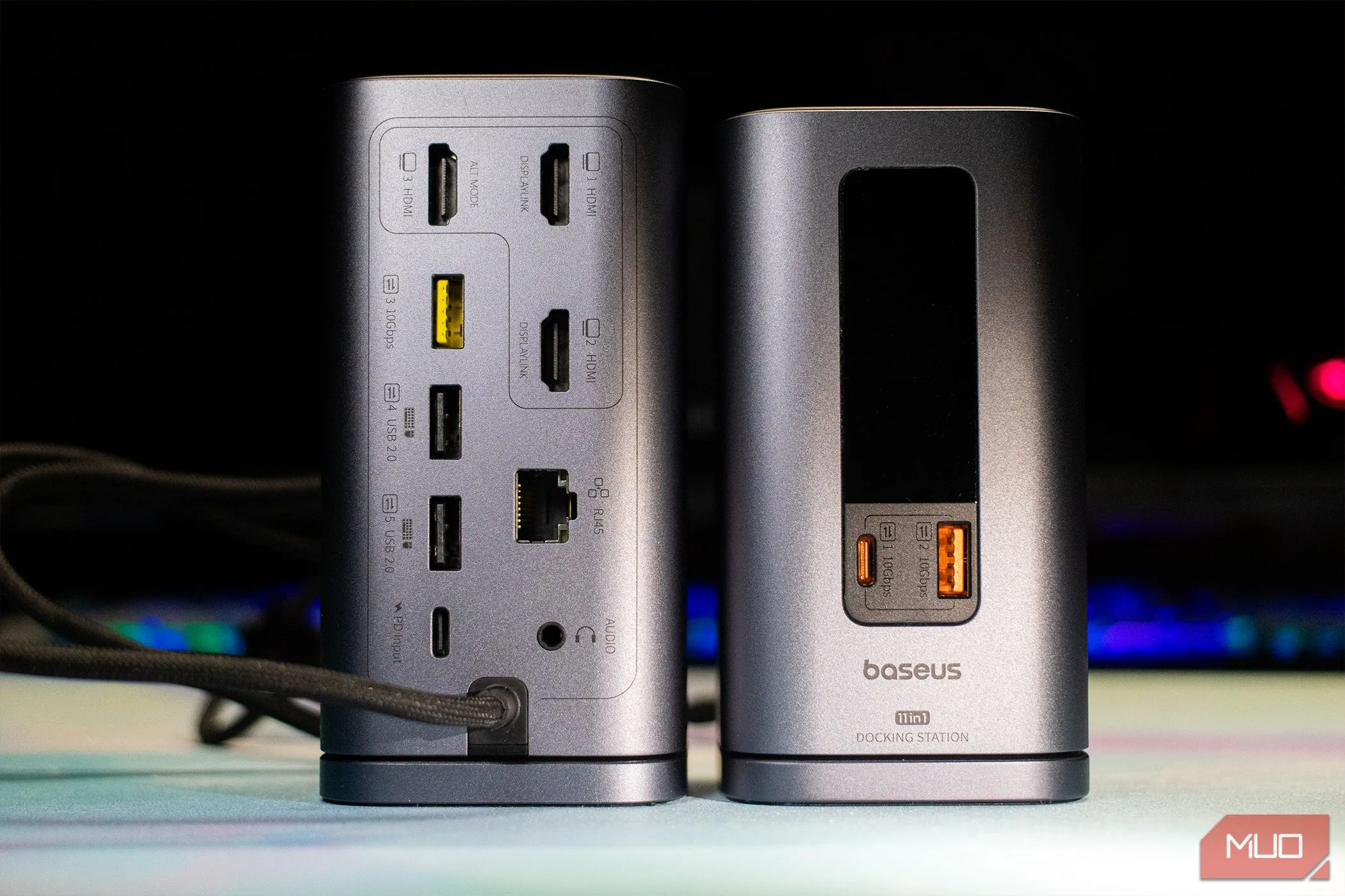 Các cổng kết nối phía sau của Dock Baseus Spacemate phiên bản dành cho macOS