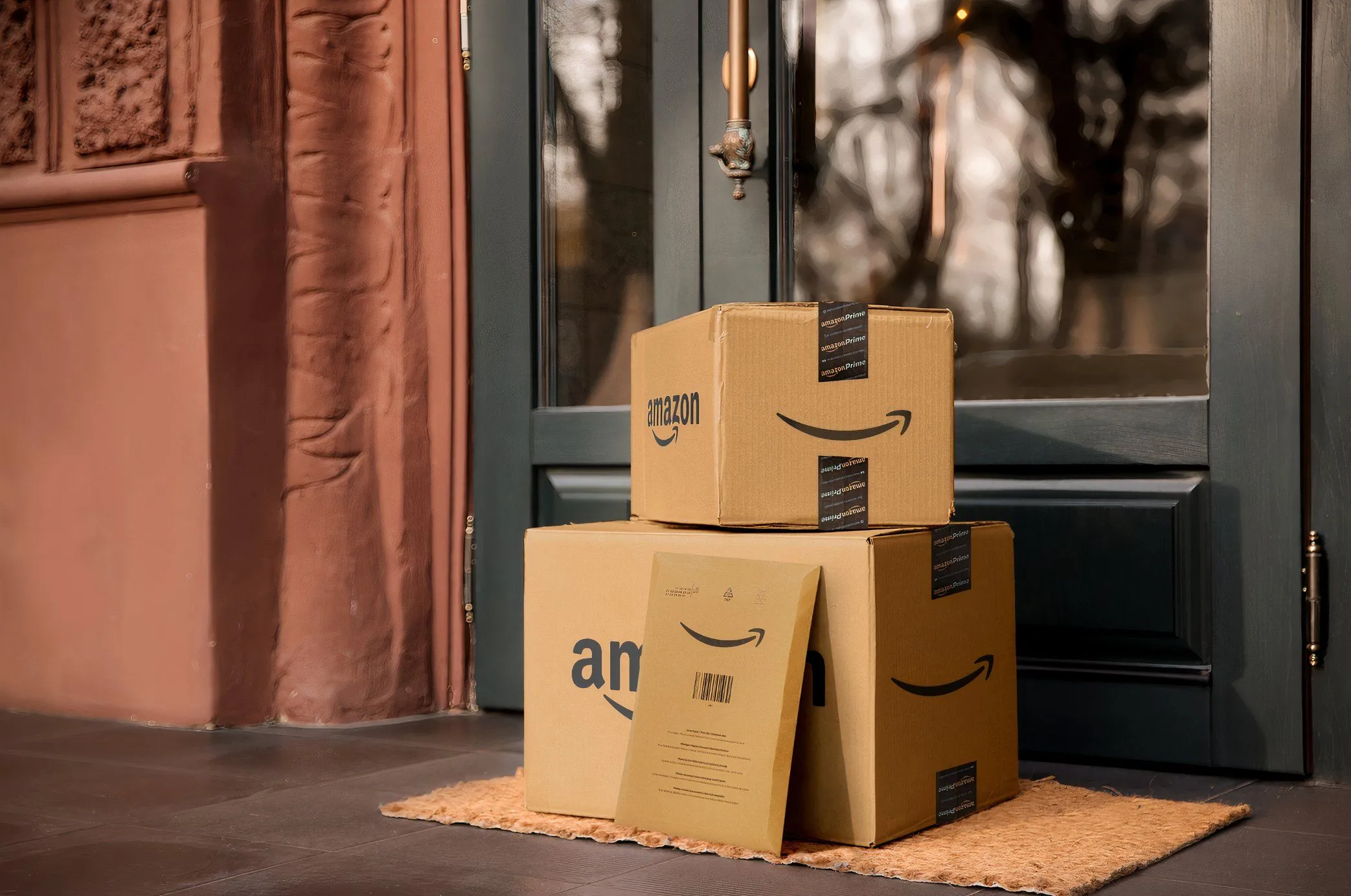 Các kiện hàng Amazon được giao đến trước cửa nhà, liên quan đến lừa đảo giao hàng