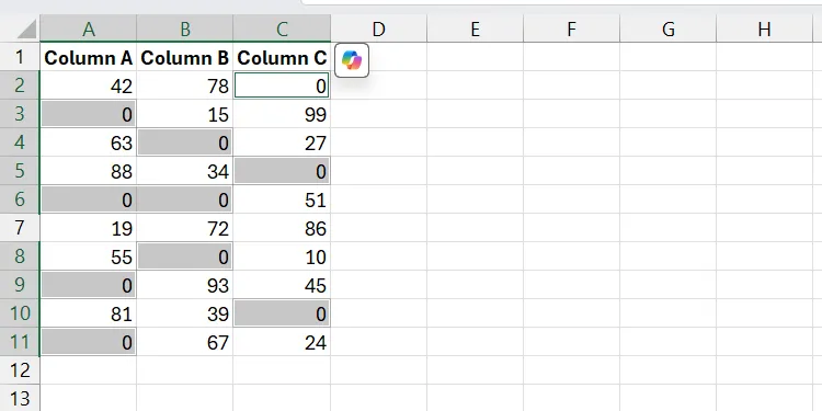 Các ô trống được điền tự động bằng tính năng Go to Special trong Excel