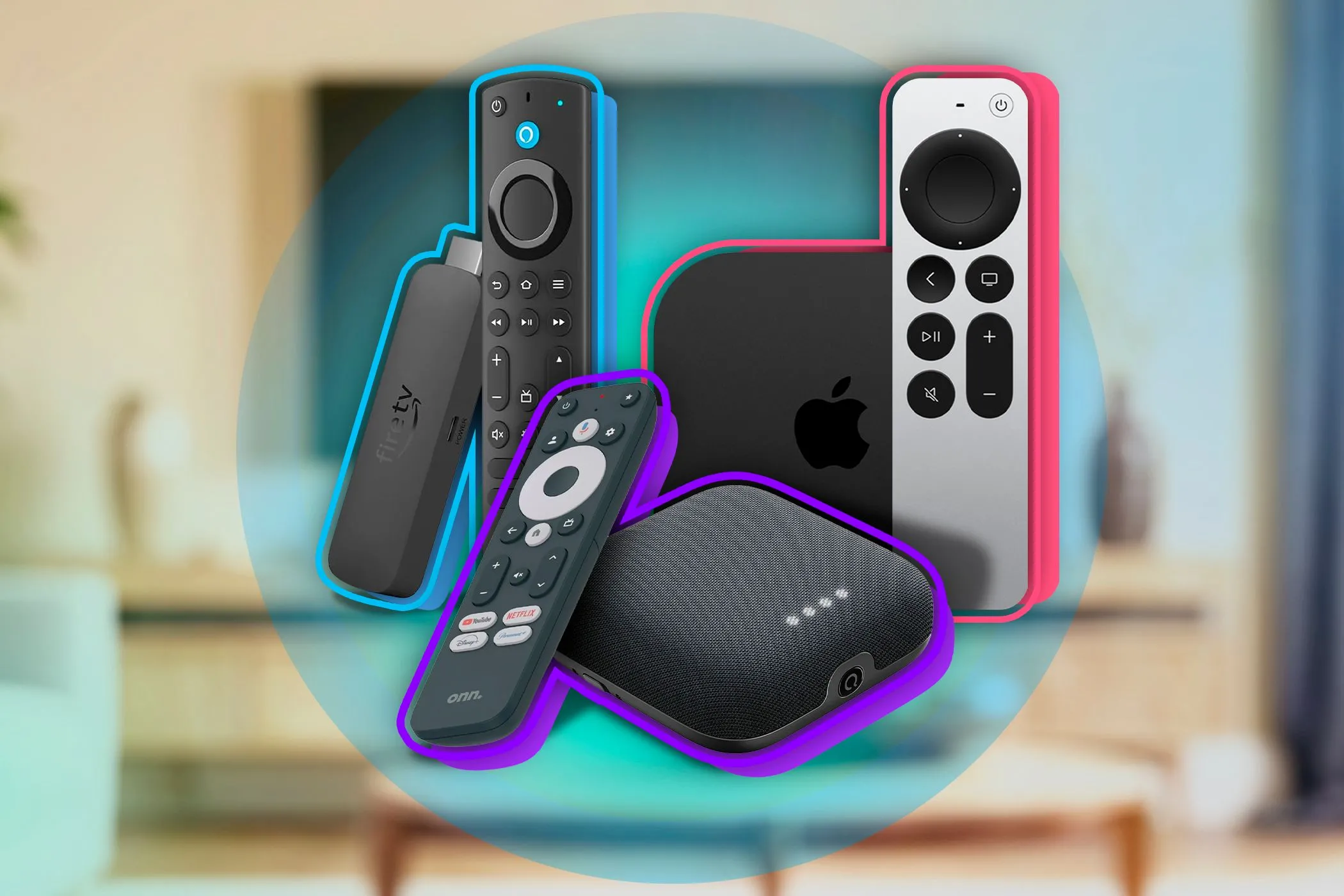 Các thiết bị streaming như Amazon Fire Stick, Roku và Apple TV