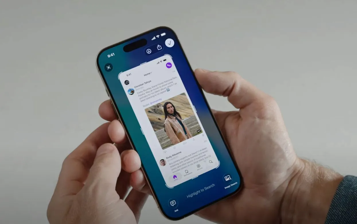 Cách sử dụng tính năng Trí tuệ Hình ảnh trên màn hình trong iOS 26 để tìm kiếm thông tin từ ảnh chụp màn hình.