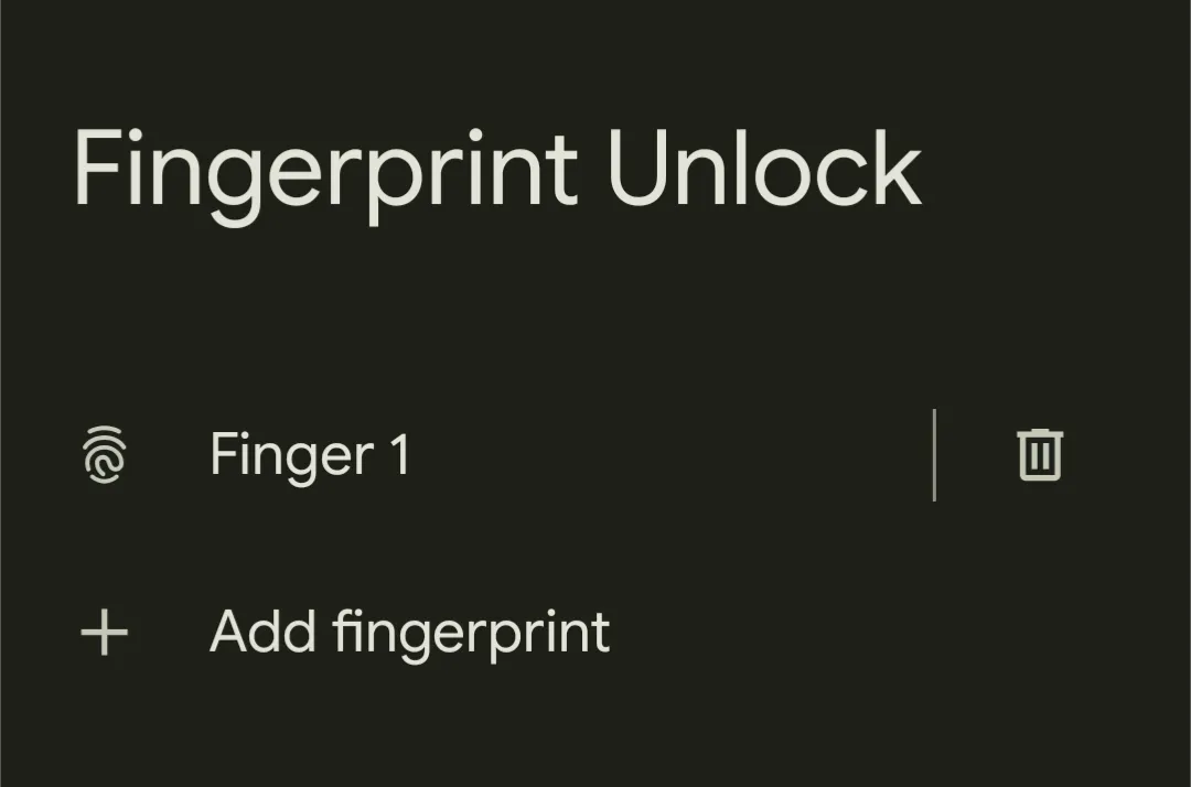 Cài đặt dấu vân tay trên Android 16 QPR1 beta cho phép đổi tên