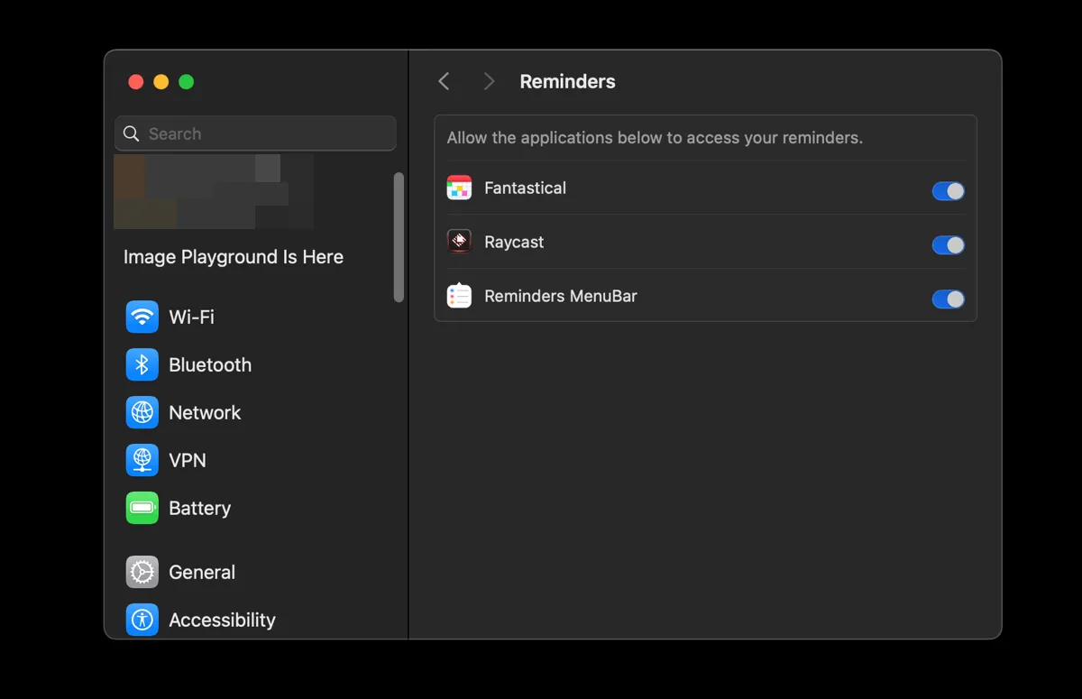 Cài đặt hệ thống cấp quyền truy cập cho ứng dụng Reminders MenuBar trên Mac