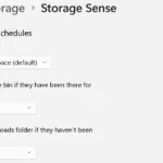 Cài đặt lịch dọn dẹp và tùy chỉnh Storage Sense trong ứng dụng Cài đặt của Windows để giải phóng dung lượng.