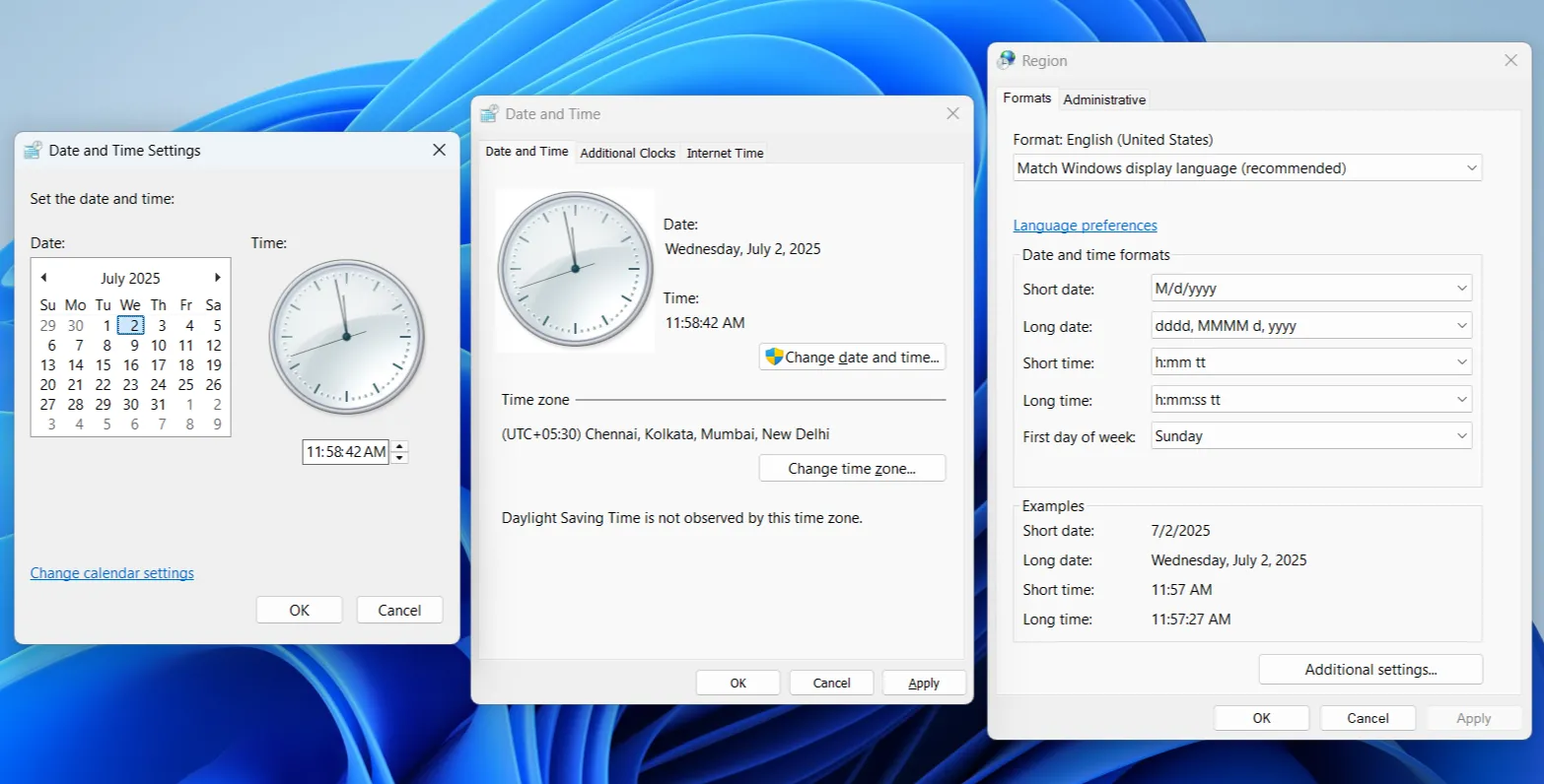 Cài đặt ngày giờ cổ điển trên hệ điều hành Windows