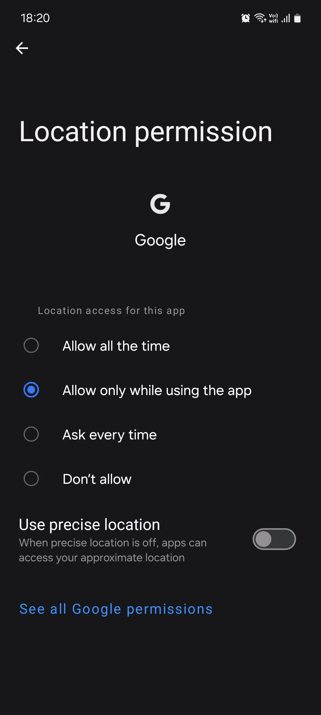 Cài đặt quyền vị trí trên Samsung One UI