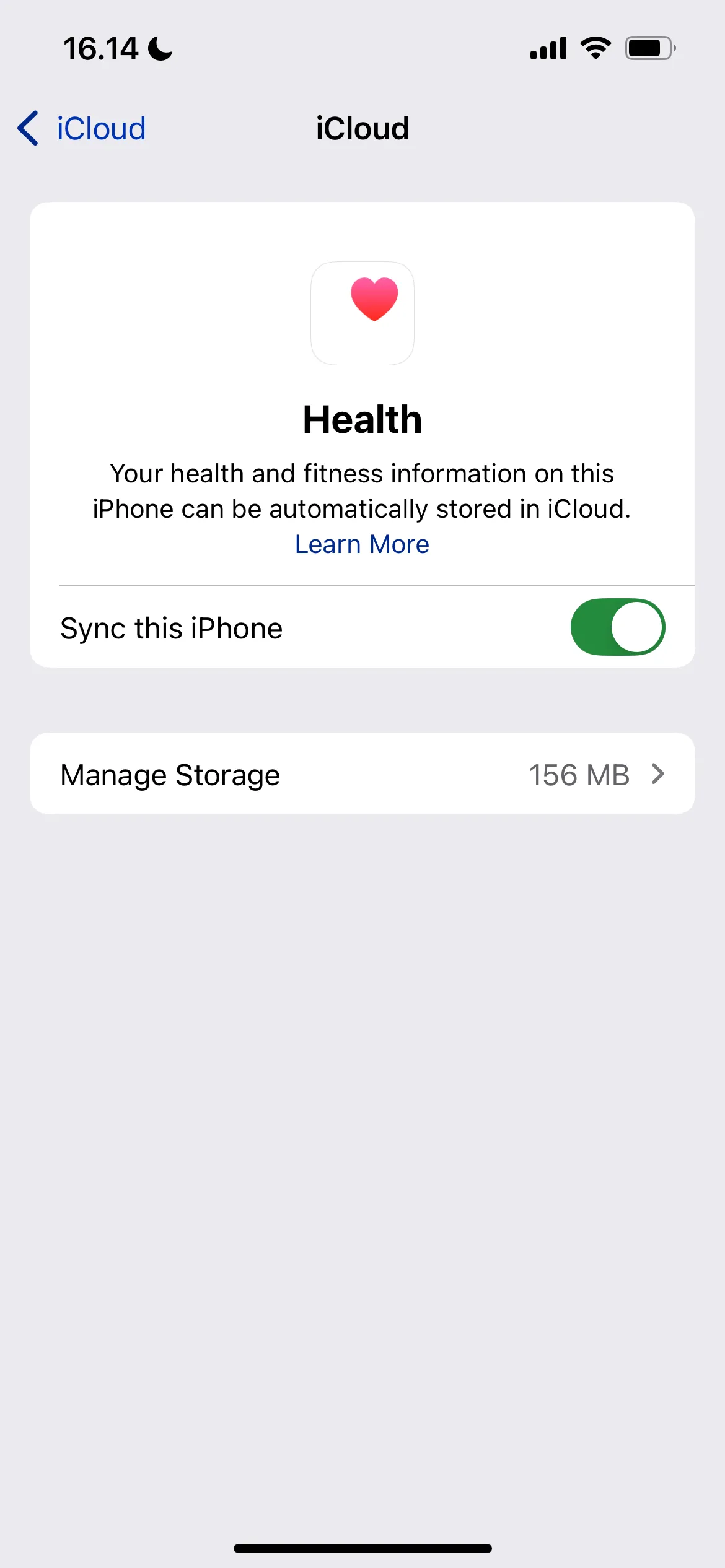 Cài đặt Sức khỏe trong ứng dụng Cài đặt iOS