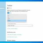 Cài đặt Taskbar Windows 10, tùy chọn vị trí thanh tác vụ