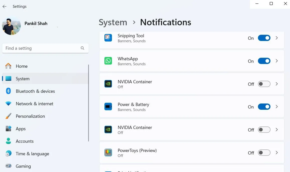 Cài đặt thông báo cho từng ứng dụng cụ thể trong Windows 11