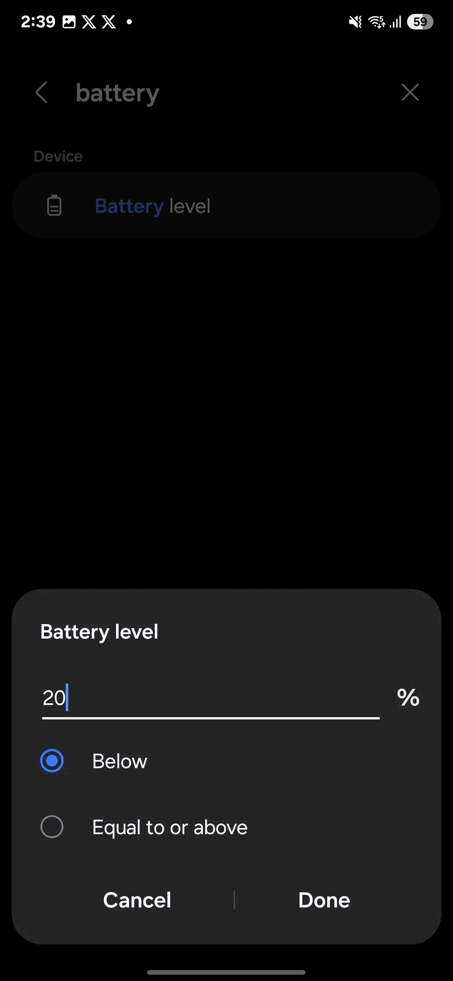 Cài đặt thông báo tự động khi pin Samsung xuống dưới 20%