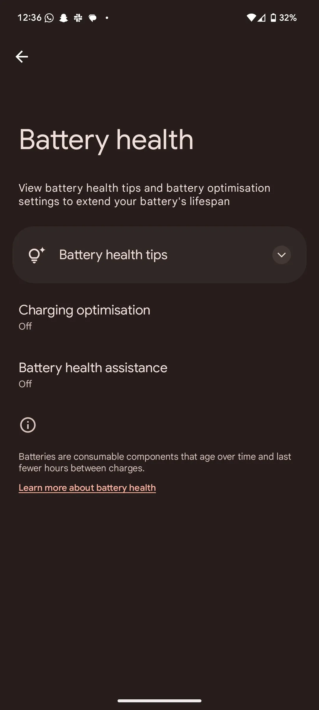 Cài đặt Tình trạng pin và Trợ giúp pin trên Android 16 cho thiết bị Pixel
