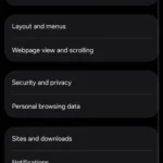 Cài đặt tùy chỉnh của trình duyệt Samsung Internet trên điện thoại Galaxy