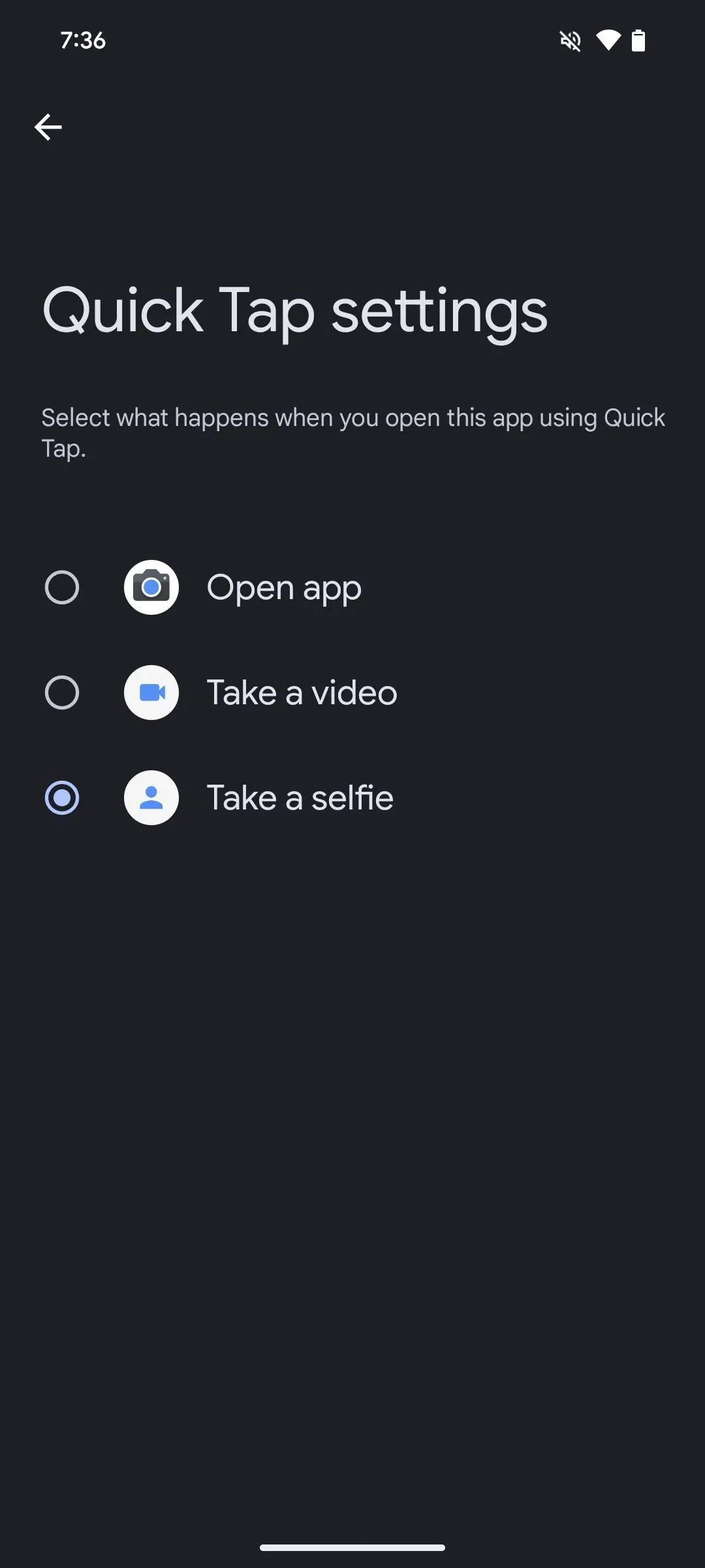 Cấu hình Quick Tap mở Camera ở chế độ selfie trên Pixel
