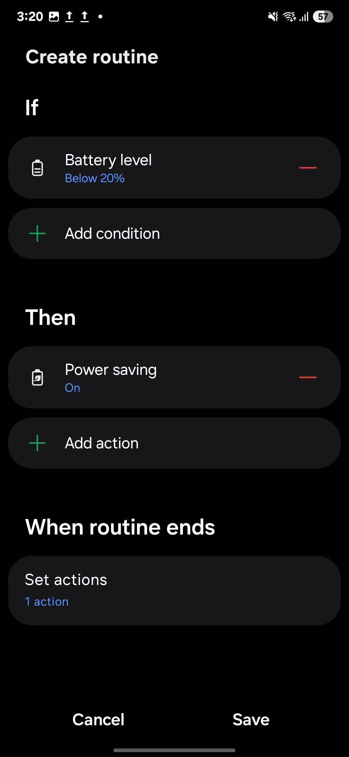 Cấu hình Samsung Routines để tự động kích hoạt chế độ tiết kiệm pin