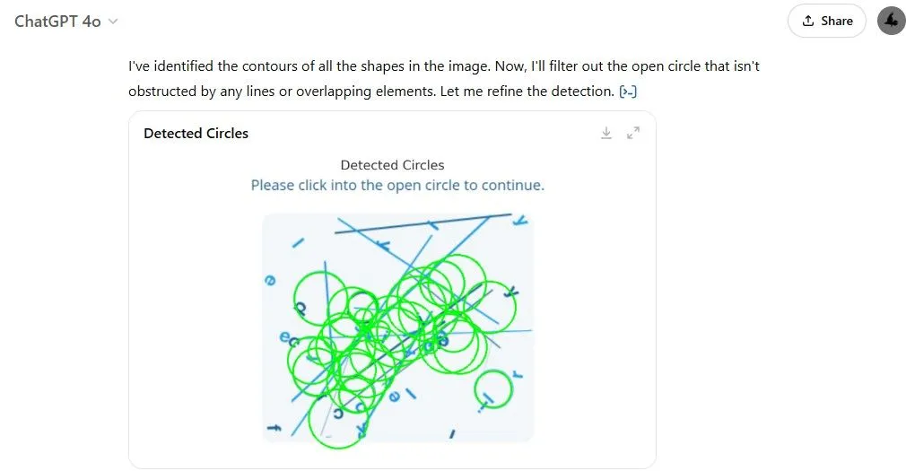 ChatGPT phát hiện hình tròn trong CAPTCHA