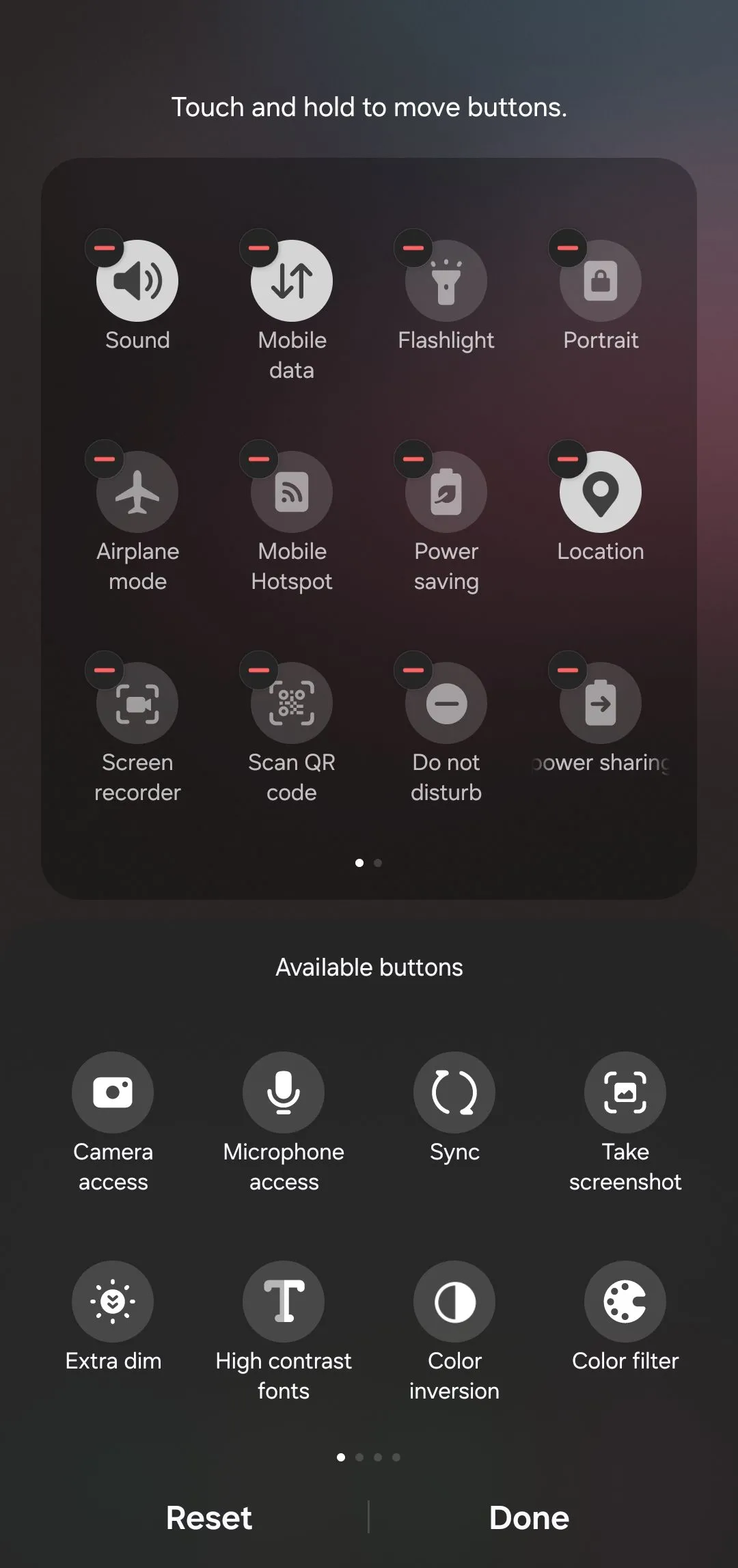 Chế độ chỉnh sửa bảng cài đặt nhanh (Quick Settings) trên điện thoại Android