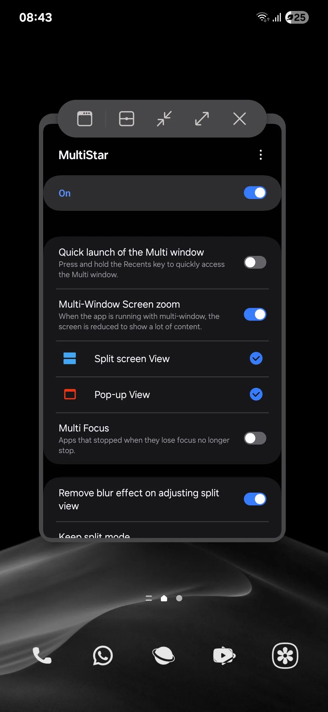 Chế độ cửa sổ nổi Pop-up View của Samsung được tối ưu hiển thị nhiều nội dung hơn với MultiStar