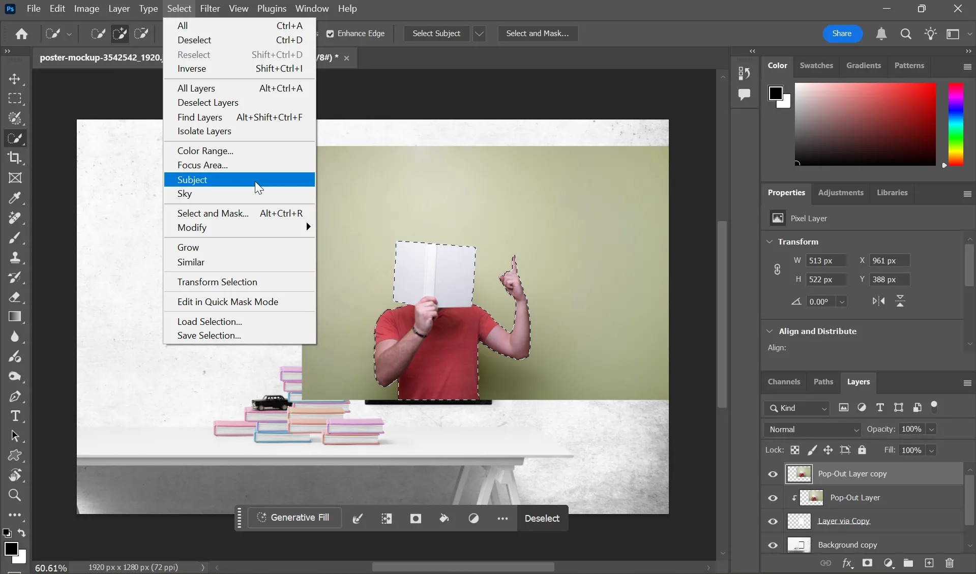 Chọn chủ thể pop-out trong Photoshop