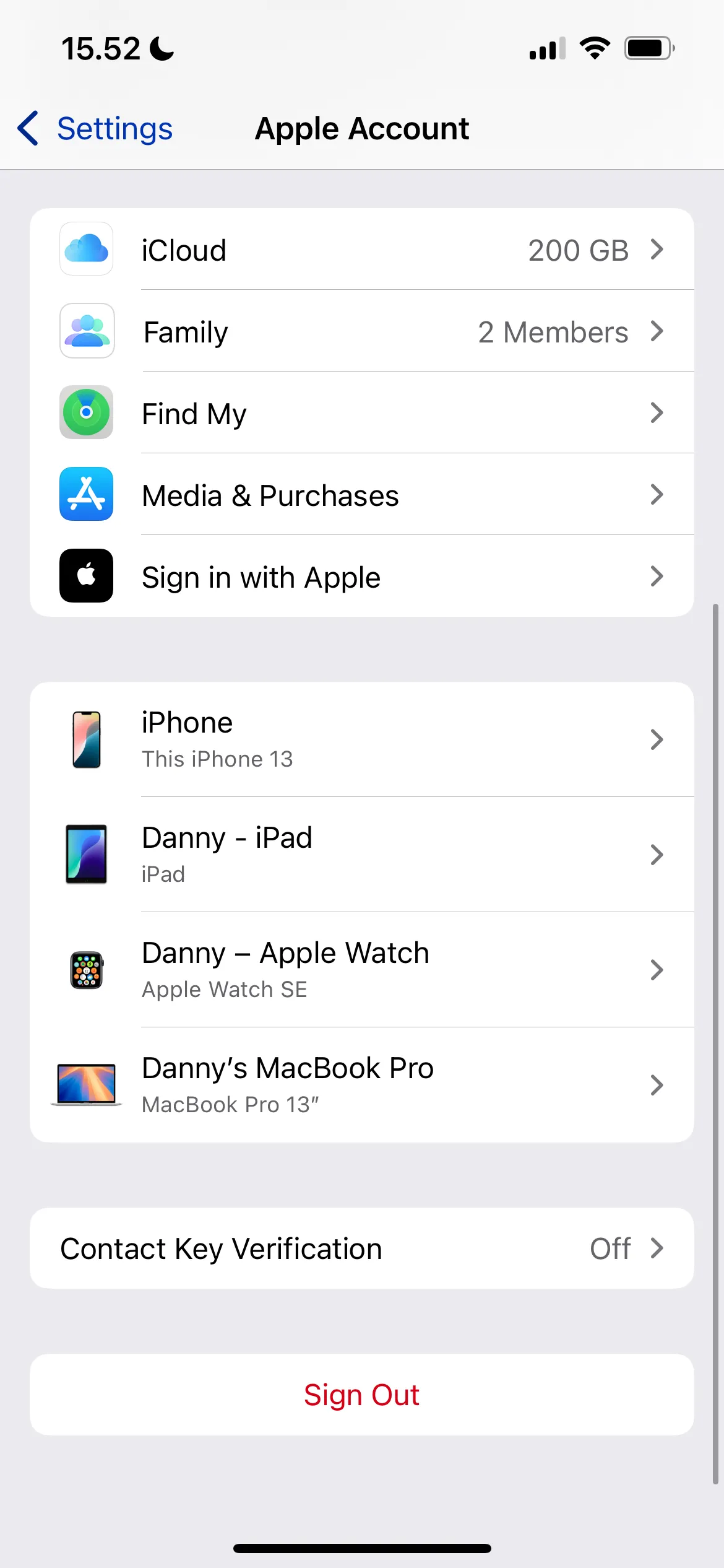 Chọn tab iCloud trong cài đặt Tài khoản Apple