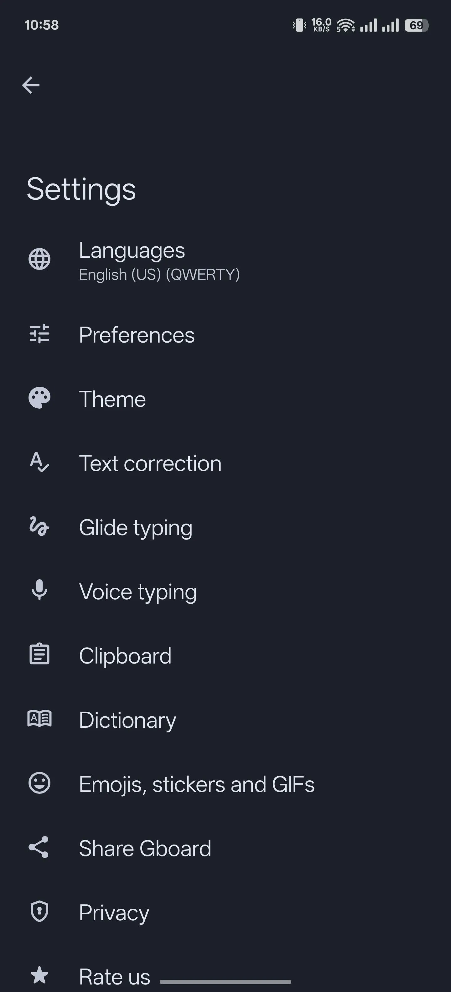 Chọn tùy chọn Bảng nhớ tạm trong cài đặt Gboard