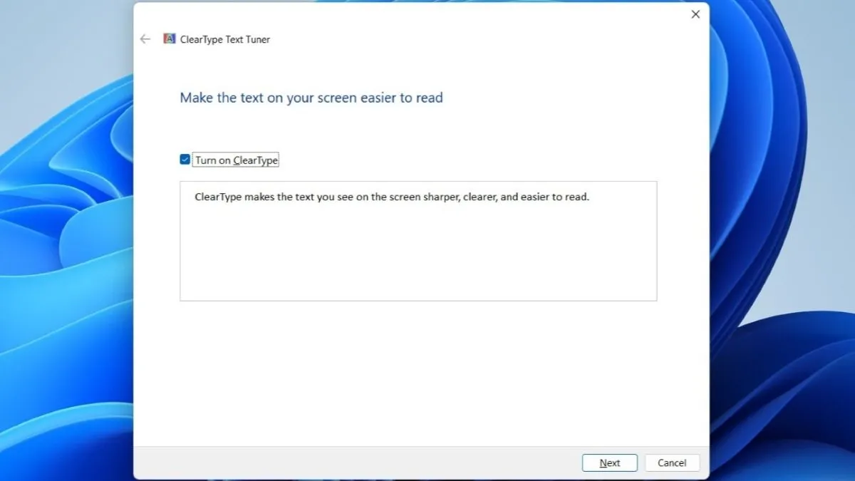 Công cụ ClearType Text Tuner trên Windows giúp tối ưu hiển thị chữ