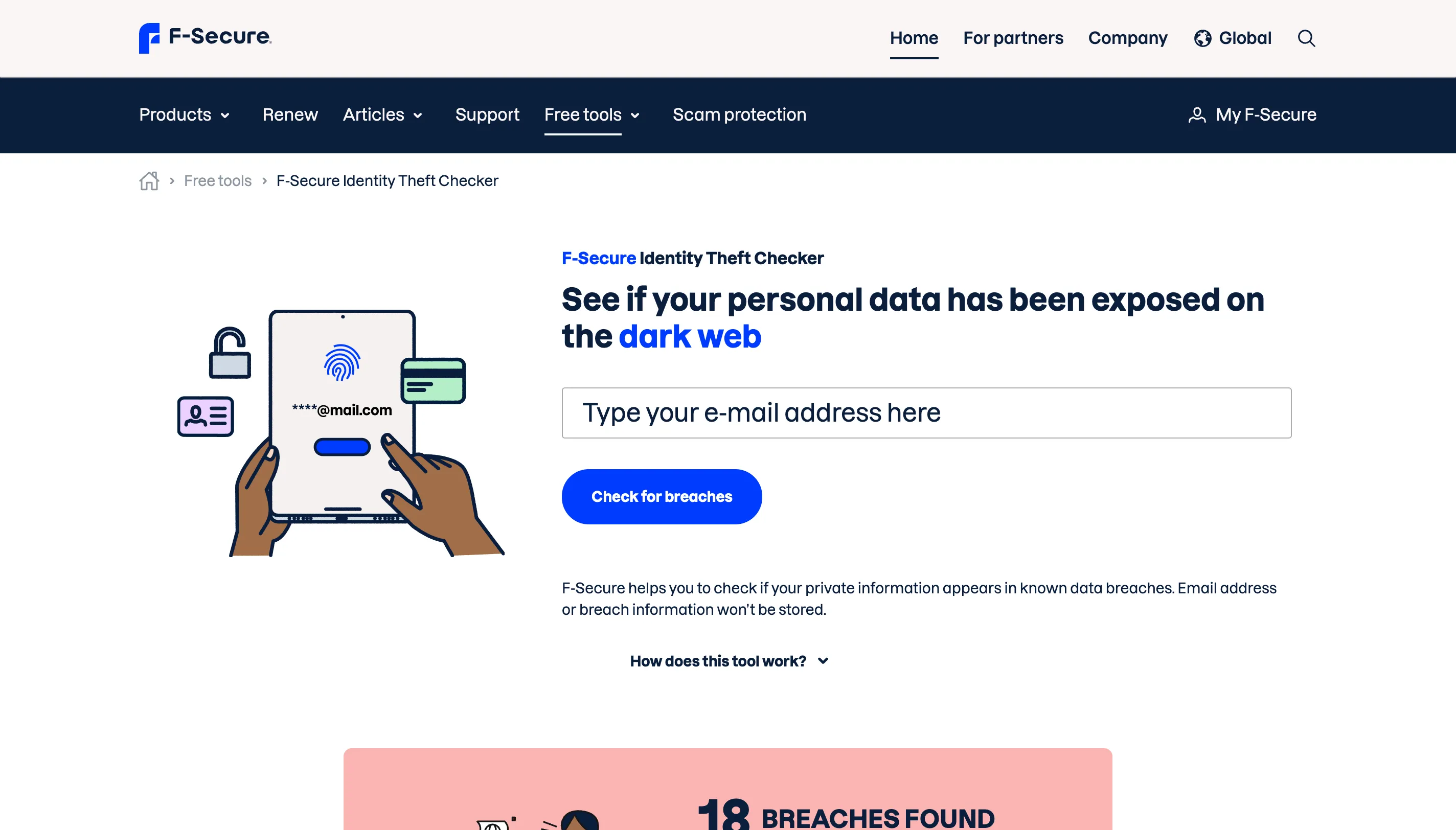 Công cụ F-Secure Identity Theft Checker quét dữ liệu rò rỉ và nguy cơ đánh cắp danh tính