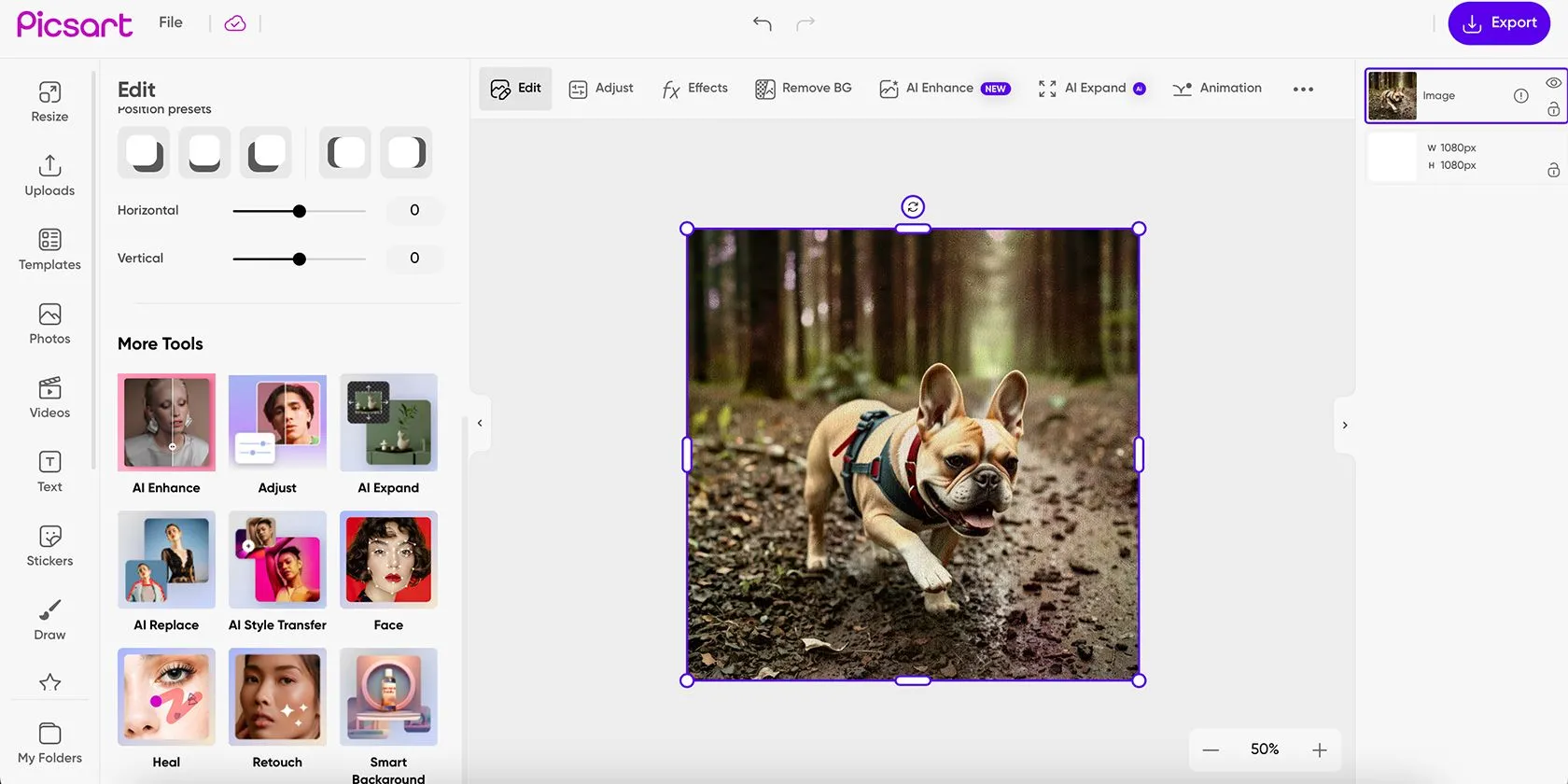 Công cụ tạo ảnh AI trong Picsart, minh họa khả năng sáng tạo hình ảnh bằng trí tuệ nhân tạo.