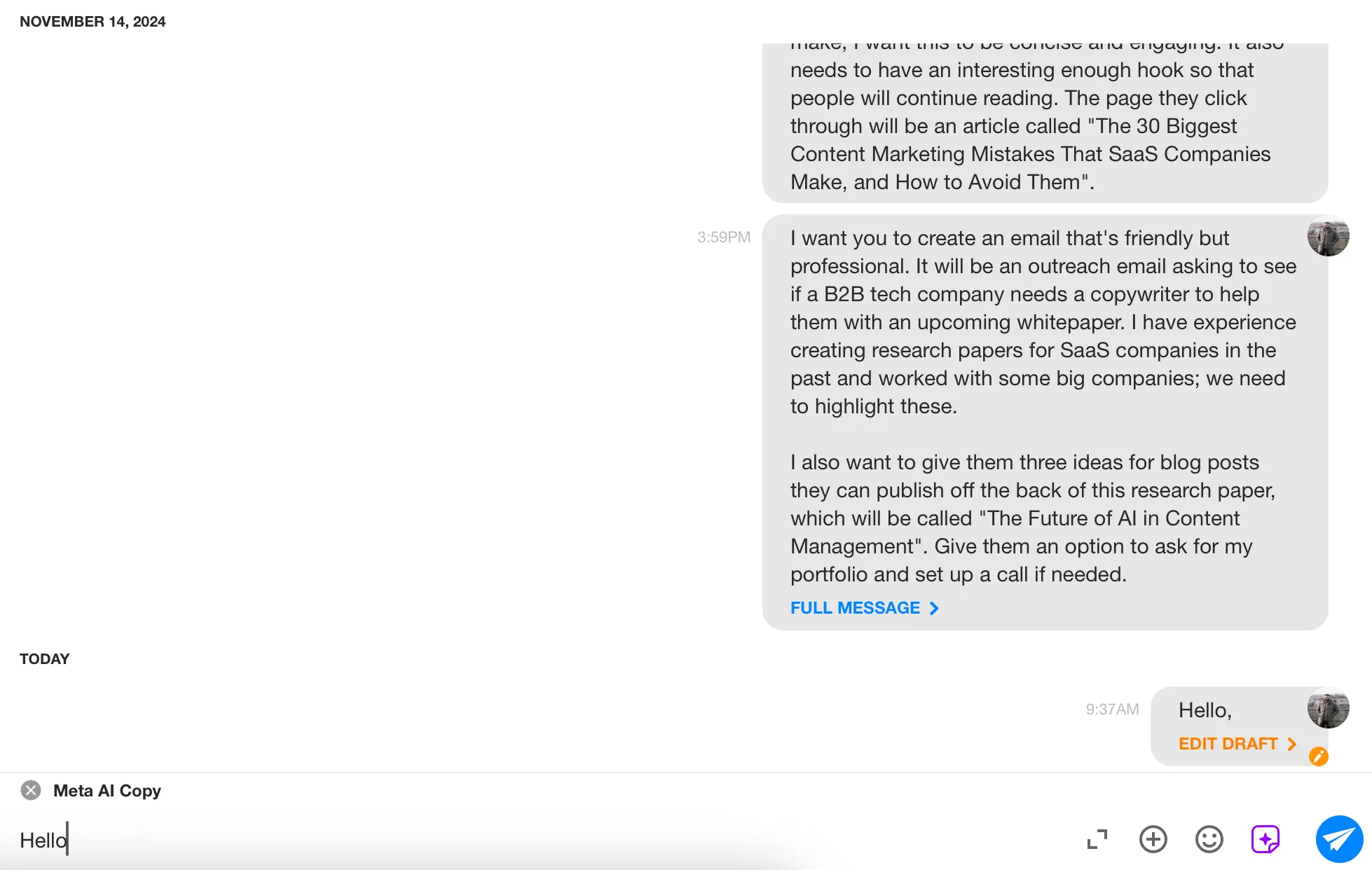 Cuộc trò chuyện email trong ứng dụng Spike được hiển thị dưới dạng giao diện chat, tạo cảm giác trao đổi nhanh chóng và trực quan hơn.