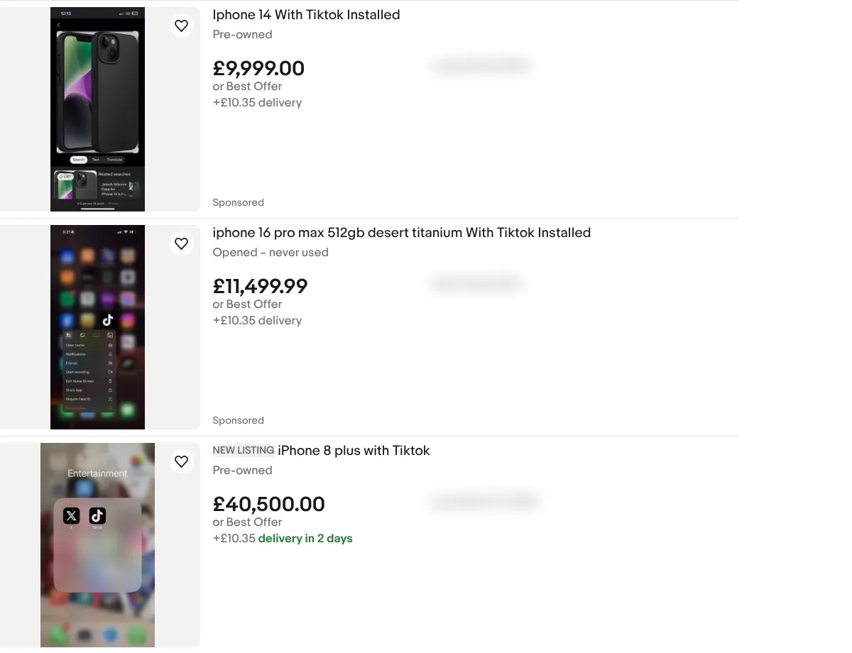 Điện thoại iPhone được rao bán trên eBay với ứng dụng TikTok đã cài sẵn