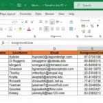 Dữ liệu mẫu trong Excel chuẩn bị cho Mail Merge