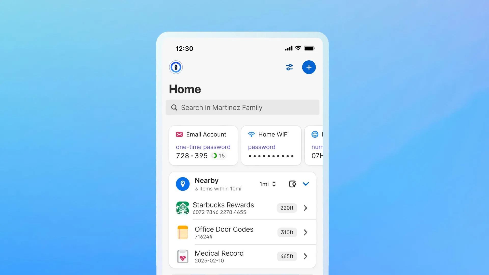 Giao diện 1Password hiển thị các mục được sắp xếp theo vị trí để tối ưu quản lý mật khẩu cá nhân
