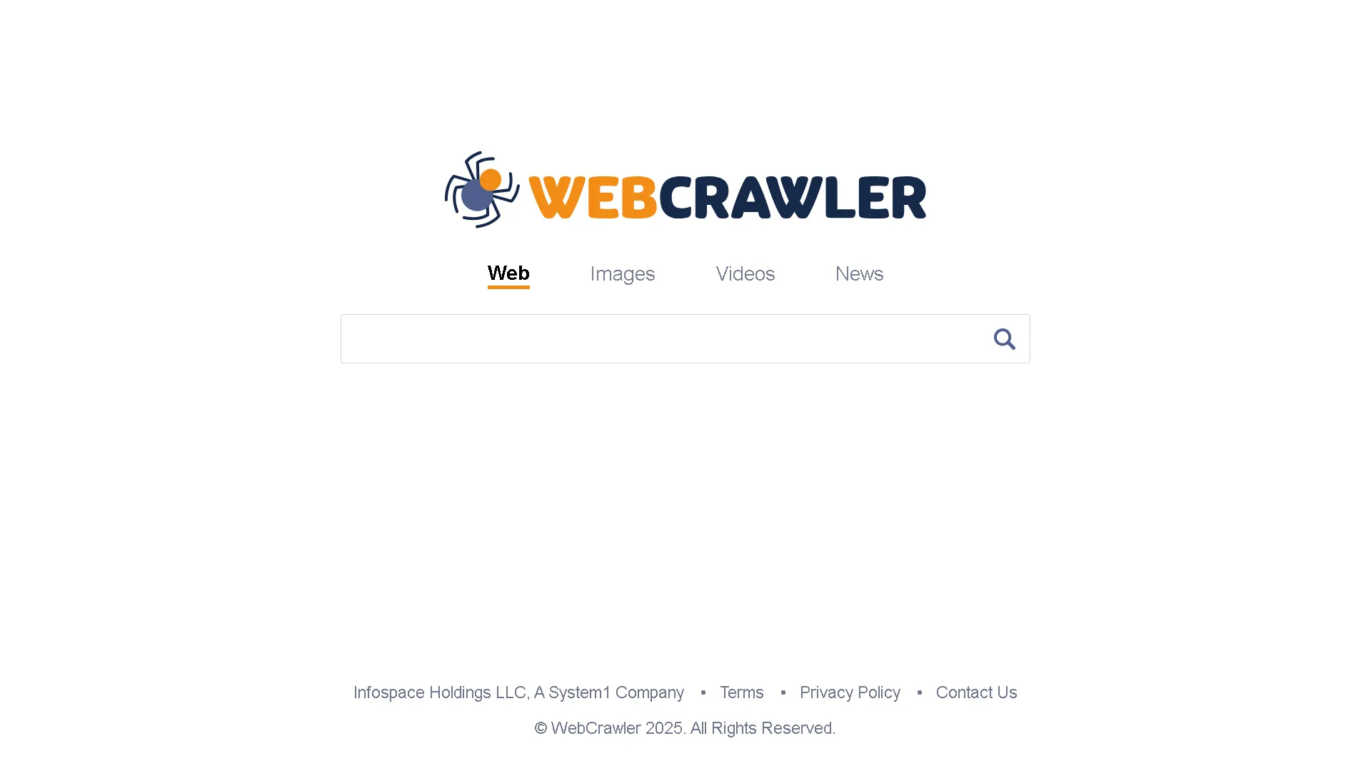 Giao diện chính của WebCrawler.com, một trong những công cụ tìm kiếm full-text đầu tiên trên World Wide Web.