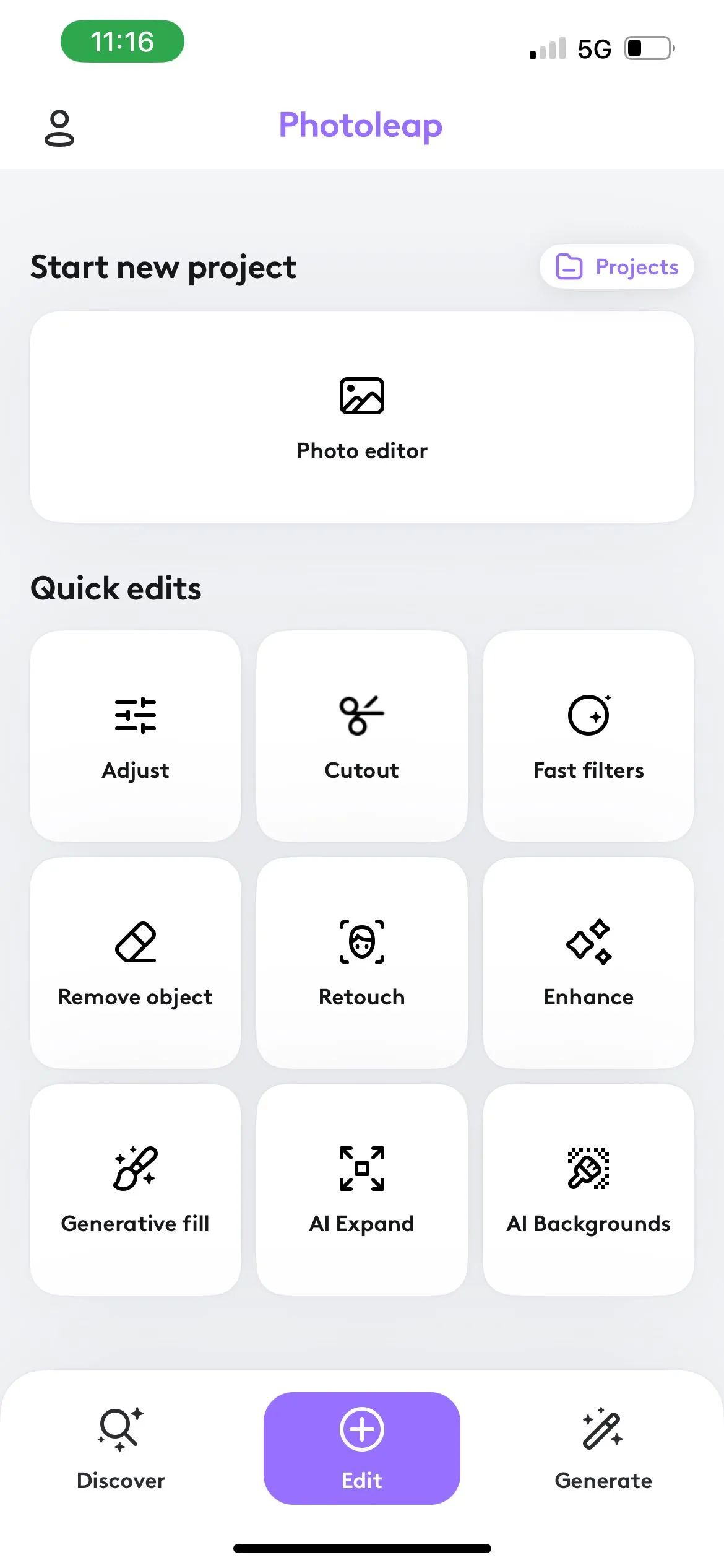 Giao diện chỉnh sửa ảnh chi tiết trong ứng dụng Photoleap, hiển thị các công cụ và tùy chọn nâng cao như điều chỉnh màu sắc, độ sáng và hiệu ứng AI.