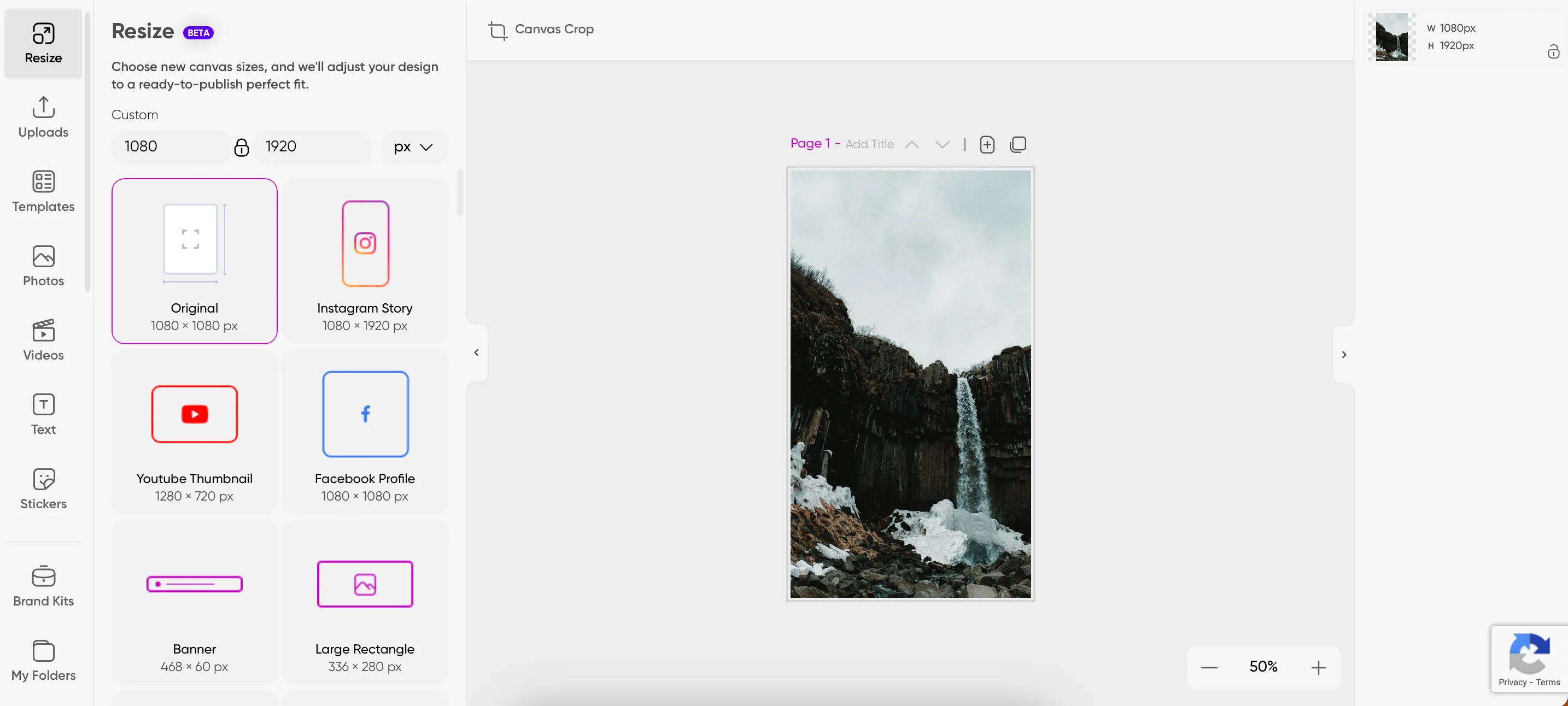 Giao diện chỉnh sửa ảnh trên ứng dụng Picsart, minh họa tính năng AI
