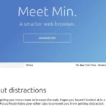 Giao diện chính trình duyệt Min Browser đơn giản và tối ưu cho năng suất làm việc