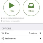 Giao diện chính ứng dụng Speaking Email hiển thị danh sách email và nút phát