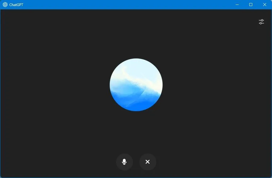 Giao diện chọn giọng nói và chế độ tương tác bằng giọng nói của ứng dụng ChatGPT trên Windows.