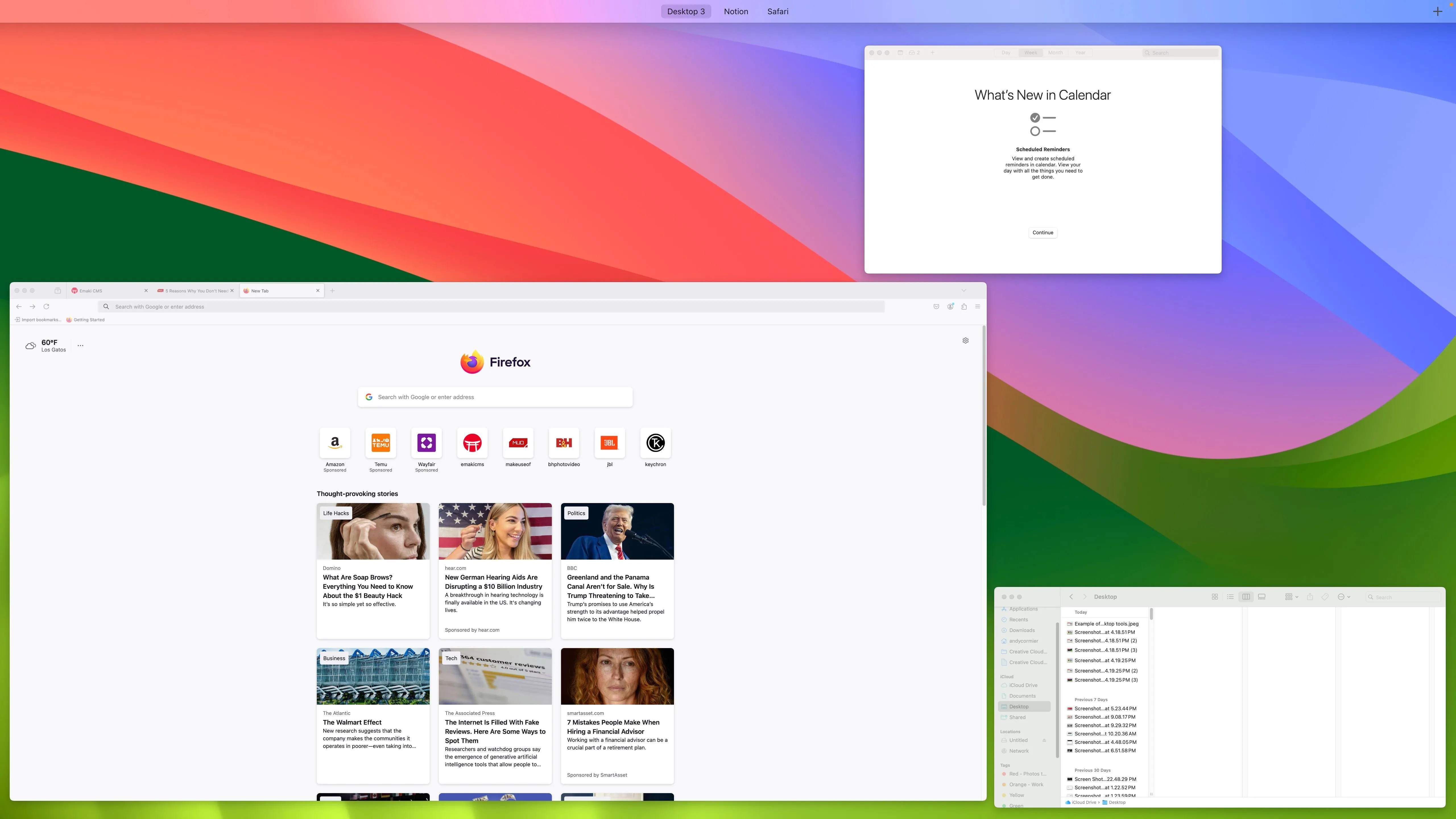 Giao diện công cụ đa màn hình ảo (Space) của macOS hiển thị các desktop ảo đang hoạt động, minh họa cách tổ chức không gian làm việc.