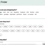 Giao diện công cụ tìm kiếm quà tặng (Gift Finder) trên website Uncommon Goods