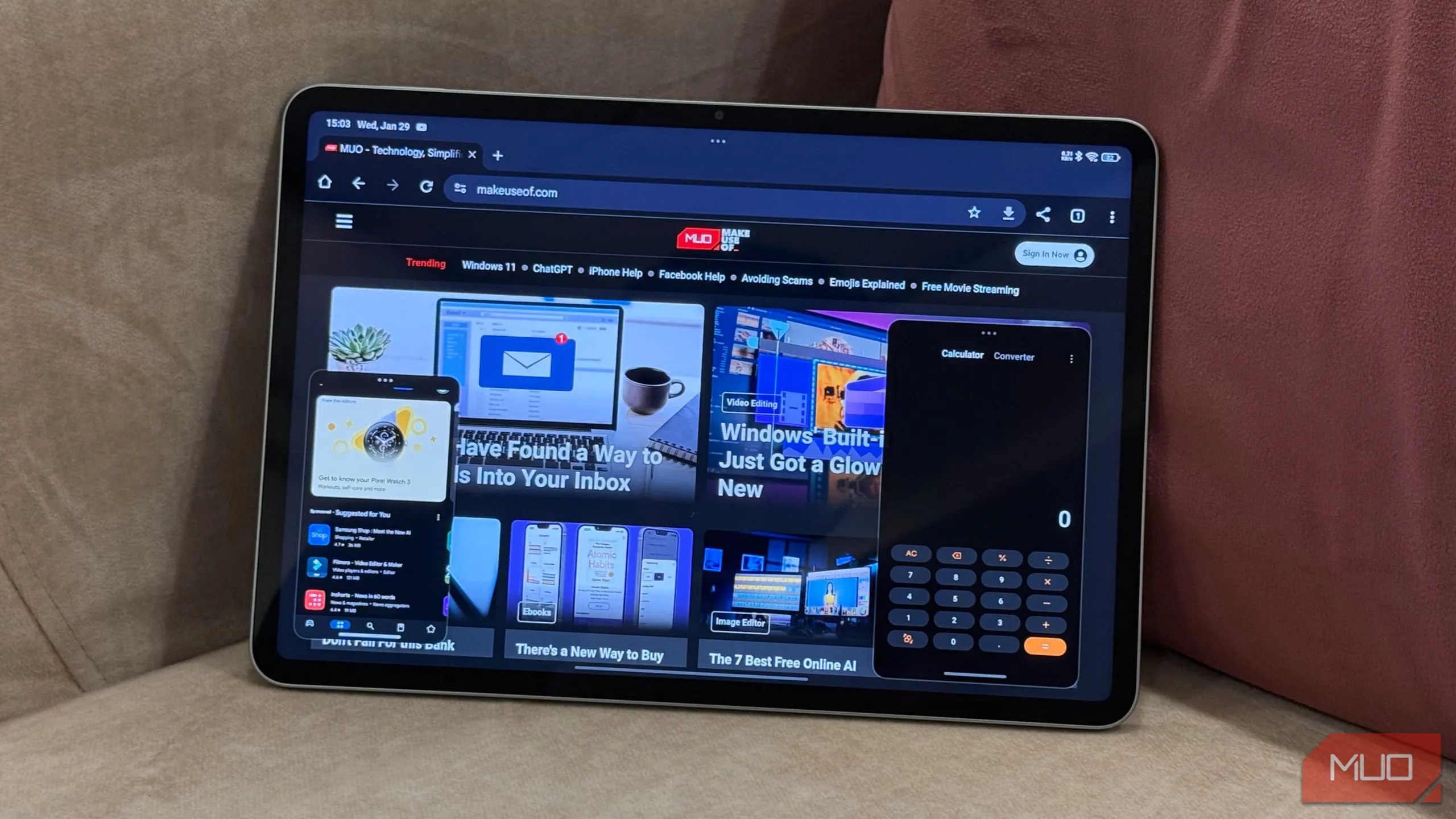 Giao diện đa nhiệm cửa sổ nổi trên máy tính bảng Xiaomi Pad 7