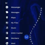 Giao diện danh sách ứng dụng theo bảng chữ cái của Niagara Launcher