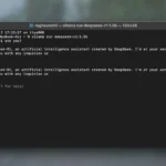 Giao diện DeepSeek-R1 đang chạy trong cửa sổ Terminal của Ollama